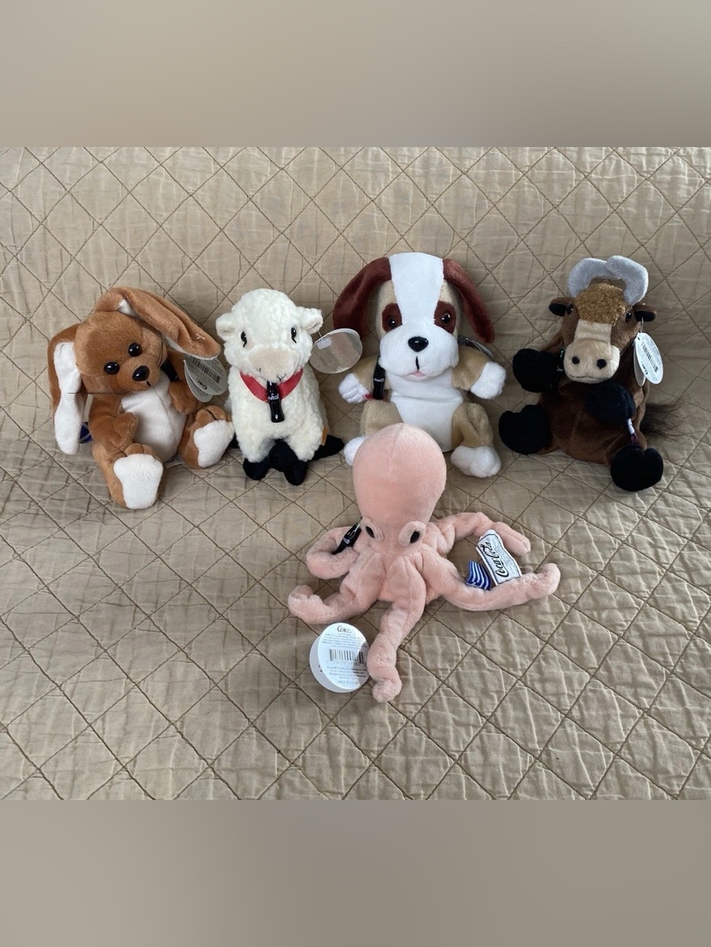 Retired Vintage Coca Cola Lot Plush- Switzerland,Scotland,Ireland, Greece, Nepal